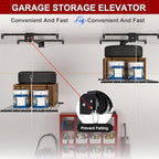 Montary 4x4 FT Overhead Garage Storage Rack for 10-12 FT Ceiling, Adjustable Ceiling Storage Rack with Safety Lock, 250LBS Capacity All-Steel Construction Heavy-Duty Garage Lifting Organizer