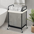 STO STO Laundry Hamper, 90L Rolling Laundry Sorter Cart with Removable and Washable Liner Bag, Clothes Hamper with Wheels and Metal Handle for Laundry Room and Bedroom