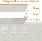 Fab totes 24 Gallons Clothes Storage, Foldable Thick Fabric Blanket Storage Bags, Containers for Organizing Bedroom, Closet, Clothing, Comforter, Organization with Handle (10 Pack,Ivory)