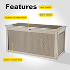 320 Gallon Outdoor Deck Box, Lockable Waterproof Outdoor Storage Boxes For Garden Tools,Indoor Cushions,Accessories Outside Storage Resin Weatherproof Container(Grey)