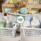 EconoHome Laundry Basket - Large 2 Bushel Laundry Basket with Handles - Stackable Plastic Hamper for Dirty Clothes - Storage Bin & Organizer for Bathroom, Bedroom - White, 70.5L Capacity – Heavy Duty