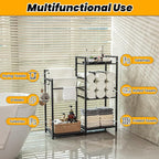 Aquzee Standing Towel Racks for Bathroom, 3-Tier Hand Towel Holder Organizers, Towel Drying Rack Stand, U-Shaped Removable Dividers Towel Storage for Rolled Folded Drying Towels, Black