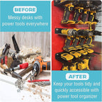 ULIBERMAGNET Power Tool Organizer, Utility Storage Rack Shelf with Screwdriver Holder,Heavy Duty Cordless Drill Holder,Removable Tool Rack Suitable for Garage, Workshop and Warehouse