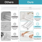 Vtopmart 12 Pack 2.36" Short Upgrade Drawer Dividers for Kitchen Drawer, 12.8"-22.3" Expandable Kitchen Drawer Organizer, Clear Plastic Organizer Separator for Flatware, Utensil, Cutlery, Underwear