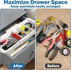 2pcs Drawer Organizer Expandable with Insert Adjustable Drawer Storage Tray Desktop Drawers Dividers to Organize and Store desk drawers organizer tray for Bathroom Office Kitchen