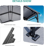 SUNBURY 10 x 20 ft Metal Carport Kits with Galvanized Steel Roof, Heavy Duty Metal Carports Canopy, Outdoor Garage Car Shelter Shade for Pickup, Boat, Car and Tractors, Gray