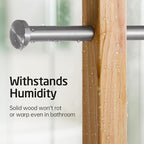 KES Width Adjustable Free Standing Towel Rack with 3X Thicker Weighted Natural Marble Base, 2-Tier Wooden Towel Rack Stand for Bathroom Floor, 18/8 Stainless Steel, Brushed Finish, BTH800-2