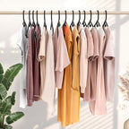 NEATERIZE Thick Heavy Duty Hangers - Black Plastic Clothes Hangers 24 Pack - Great for Coat Hanger, Jackets Jeans & Suit Hanger for Closet - New Apartment Essentials Percheros Ganchos para Colgar Ropa