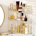 Corner Bathroom Counter Organizer Bathroom Countertop Shelf Makeup Organizer for Vanity Perfume Tray for Corner Storage (3 Tiers, White)