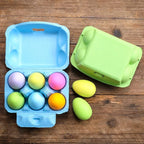 Colored Half Dozen Egg Cartons 20 Pcs Set, Natural Pulp Paper Egg Cartons 6 Count for Chicken Eggs Reusable, Blank Colorful Easter 5 Color Storage Tray for Hold Up to Six 6 Egg Holder Basket Cardboard