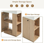 21.6" Small Fluted Bathroom Vanity with Sink,Soft Closing Doors and Storage Shelves,Natural Wood Single Bathroom Sink Cabinet Combo Freestanding, Natural Wood