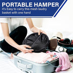 DecorRack 1 Pack Mesh Pop Up Laundry Hamper, Lightweight Foldable Clothes Basket with Easy Carry Handles, Durable Mesh Design for Air Circulation and Simple Storage, Black (1 Pack)