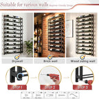 Wine Rack Wall Mounted: 20 Bottles Display Hanging - Large Capacity Wine Storage for Wine Lovers, Bar Operators as Wine Cellar/Bar/Restaurant/Hotel Lobby Display.