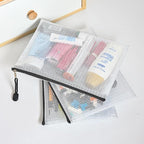 D-KINGCHY 24Pcs Zipper Storage Bags, Plastic Mesh Zippered Pouch for Organization, Waterproof Versatile Bags for Office Supplies School Travel
