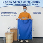 Laundry Bag with Handles & Drawstring Closure 27.6”Wx35"H, Thick Laundry Bag Heavy Duty Washable Dirty Clothes Travel Sack for Camp, College Dorm, Laundromat (Blue, 1Pack)