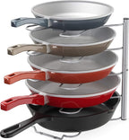 Deco Brothers Pan Organizer Rack for Kitchen Cabinet and Counter, Silver