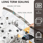 8 Large Vacuum Storage Seal Bags, Space Saver Bags with Travel Hand Pump, Compression Airtight Sealer Bags for Clothes, Bedding, Pillows, Comforters, Blankets