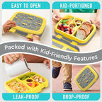 Bentgo Kids Prints Leak-Proof, 5-Compartment Bento-Style Kids Lunch Box - Ideal Portion Sizes for Ages 3-7, Durable, Drop-Proof, Dishwasher Safe, & PFAS & BPA-Free Materials (Construction Trucks)
