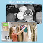 Hat Hangers for Closet, Metal 2 Pack Hat Organizer Holder for Hanger Closet Display, Hat Racks for Baseball Caps w/10 Clips, Hat Holder for Ball Caps & Accessories, for Men Women, Grey