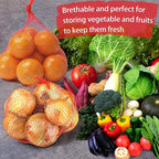 100Pcs Reusable Mesh Produce Bags, 16 Inch Stretchable Mesh Vegetable Bags for Vegetables Onion Potato Storage Fruits Seafood (100Pcs-red)