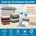 Cozy Essential Vacuum Storage Bags, Compression Space Saver Bags for Clothes, Comforters, Blankets, Pillow, Bedding, Sealer Clothing Storage,20 Combo
