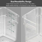 CURTA 4 Pack Food Storage Containers with Blue Lids - NSF Listed Commercial Grade in 22.0 Qt - Square, Clear, Polycarbonate