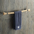 YJ YANJUN Nautical Towel Bar Black Nautical Accessories for Bathroom Nautical Bathroom Decor Rope Towel Racks for Bathroom Wall Mounted