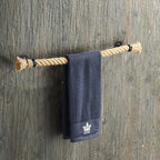 YJ YANJUN Nautical Towel Bar Black Nautical Accessories for Bathroom Nautical Bathroom Decor Rope Towel Racks for Bathroom Wall Mounted