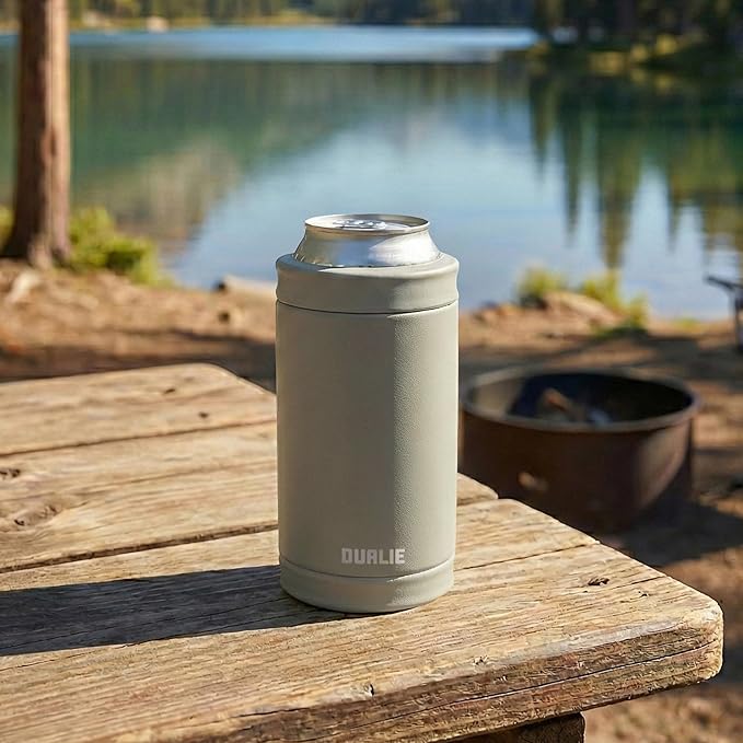 DUALIE 3 in 1 Insulated Can Cooler - 15+ Colors - Universal Size for 12 oz Cans, Slim Cans, and Bottles