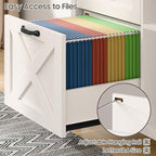 Lateral File Cabinet with 3 Drawers and Door, Farmhouse File Cabinet with Adjustable Shelf for Letter/A4 Size Hanging Files, Printer Stand with Storage Cabinet for Home Office Furniture, White