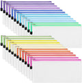 EOOUT Mesh Zipper Pouch 24pcs 9.5x4.5 Inches Small Organizing Bags in 12 Colors for Travel Storage and Office Supplies Storage