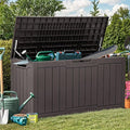 YITAHOME 80 Gallon Resin Deck Box, Weather Resistant Outdoor Storage Box, Lockable Indoor Outdoor Storage for Supplies and Essentials, Dark Brown