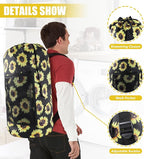 Laundry Bag Backpack, 2PCS Extra Large Travel Laundry Bag with Mesh Pocket & Adjustable Shoulder Straps,Dirty Clothes Travel Bag for College Students Dorm,Apartment(Sunflower)