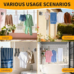 Anti-Sag Retractable Clothesline 40LB Capacity - 201in Stainless Steel Laundry Line for Indoor Outdoor, Wall Mounted Space Saving Easy Install (White)