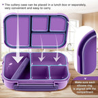 Lunch Box Kids,Bento Box Adult,Leakproof Lunch Containers for Adults/Kids/Toddler,1200ML-4 Compartments bento Lunch box with Utensil,Microwave & Dishwasher & Freezer Safe (Purple)