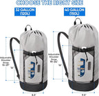 BALEINE 2PK 120L Laundry Bag Backpack, 900D Oxford Fabric Large Travel Laundry Bags with Shoulder Straps and 2 Mesh Pockets (Gray, 120L)