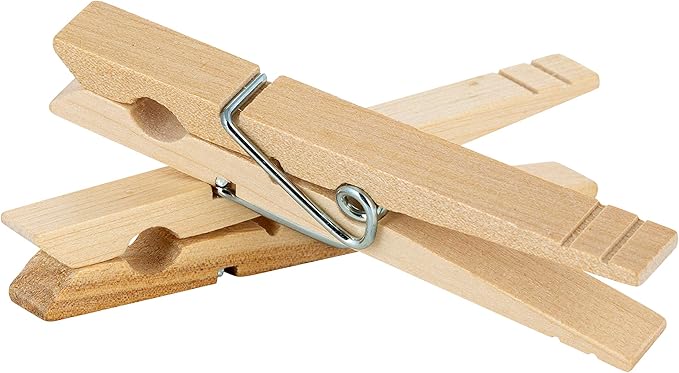 48 Count Birch Wood Clothespins, Natura