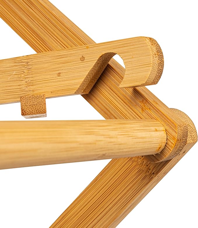 Household Essentials Bamboo Oversized Clothes Drying Folding Rack, Upscale Laundry Rack with 11 Dowels, Environmentally Friendly, Stable Frame, Shelf for Drying Flat, Natural