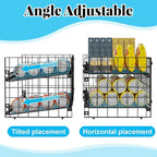 2-Pack Stackable Can Rack Organizer for Pantry, Stable Extra Long Storage for Kitchen Cabinet Cupboard, Rolling Can Holders for Canned Food, Dispenser for Snacks and Canned Soda