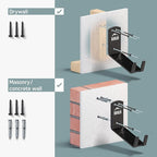 Borgen Bike Wall Mount Pedal Hook for E-Bikes, MTB & Road - Bicycle Wall Mount with Support Brackets and Wall Protection Pads, Suitable as Bike Rack Garage Bike Storage Shed and Bicycle Storage Indoor
