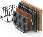 Cutting Board Organizer Kitchen Organizer Rack for Cutting Board, Bakeware, and Cookie Sheet, 5-Slot Heavy-Duty Steel Cookware Holder,Rust-Resistant with Anti-Slip Feet (2, Large)