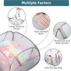 Collapsible Laundry Baskets, 90L Large Foldable Laundry Basket, Durable Mesh Pop Up Hampers for Laundry, Dirty Clothes Laundry Hamper for Bedroom, Bathroom, Dorm, Laundry Room, Travel or Camping Grey