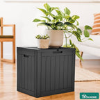 YITAHOME 30 Gallon Deck Box Outdoor Storage Box, Waterproof Resin Package Delivery and Storage Box with Lockable Lid for Patio Furniture Cushions, Pool Accessories, Garden Tools, Black