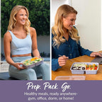 Bentgo Prep - 20-Piece 3-Compartment Reusable Meal Prep Containers with Lids, PFAS & BPA Free Materials, Durable, Microwave, Freezer, & Dishwasher Safe To Go Food Storage (Lilac)
