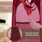 Strong Mesh Pop-up Laundry Hamper, Quality Laundry Basket with Durable Handles Solid Bottom High Carbon Steel Frame, Easy to Open and Fold Flat for Storage (Red)
