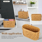 Cabilock Woven Toilet Paper Storage Basket with Handle 15.74X9.44X7.08In Imitation Rattan Organizer for Bathroom Kitchen Living Room Toilet Roll Holder
