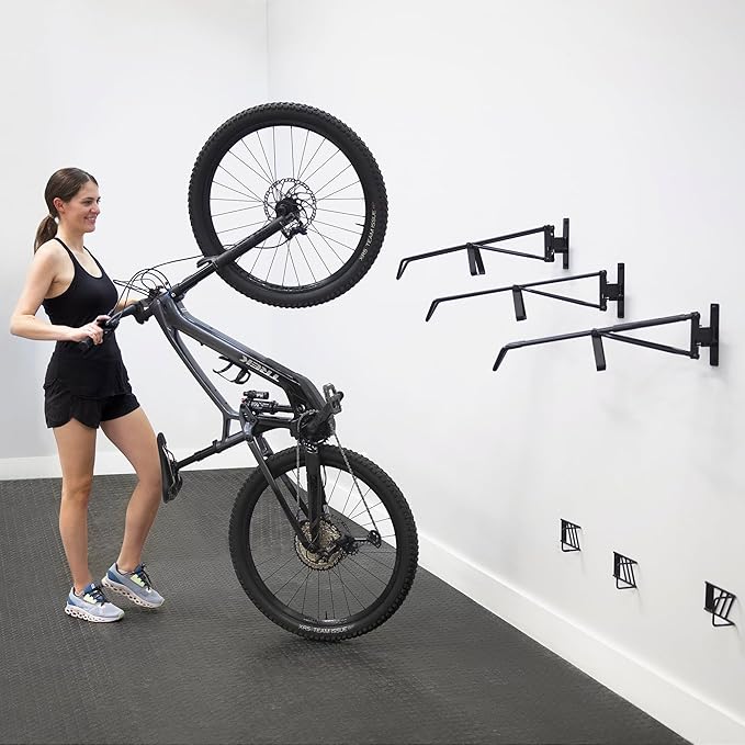 StoreYourBoard SwivelStow Bike Rack Garage Storage Rack 2 Pack - 2 Road & Gravel Bike Wall Mounts - Heavy Duty Bike Hanger - No-Lift Bike Rack Garage Storage Rack - Holds 70 lb Capacity