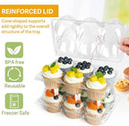 LotFancy (6 Count x 10 Sets) Cupcake Containers, Clear Plastic Cupcake Boxes, Disposable Cupcake Carriers with Detachable Tall Dome Lid, BPA Free, Standard Size