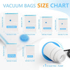 Vacuum Storage Bags with Electric Air Pump, 25 Pack Compression Bag, Space Saving Vacuum Sealer Bags for Clothes, Blanket, Duvets, Pillows, Comforters Travel, Two Compressing Ways