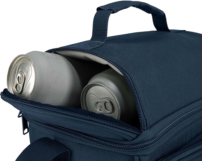 Carhartt Insulated 12 Can Two Compartment Lunch Cooler, Durable Fully-Insulated Lunch Box, Navy